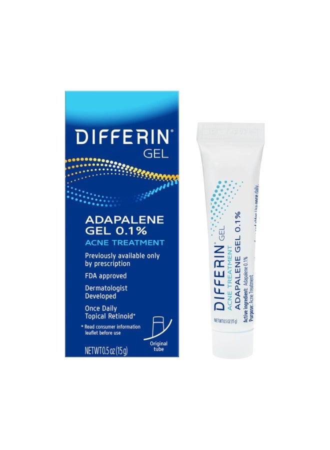 Differin Gel, Adapalene Gel 0.1% Acne Treatment, 0.5OZ